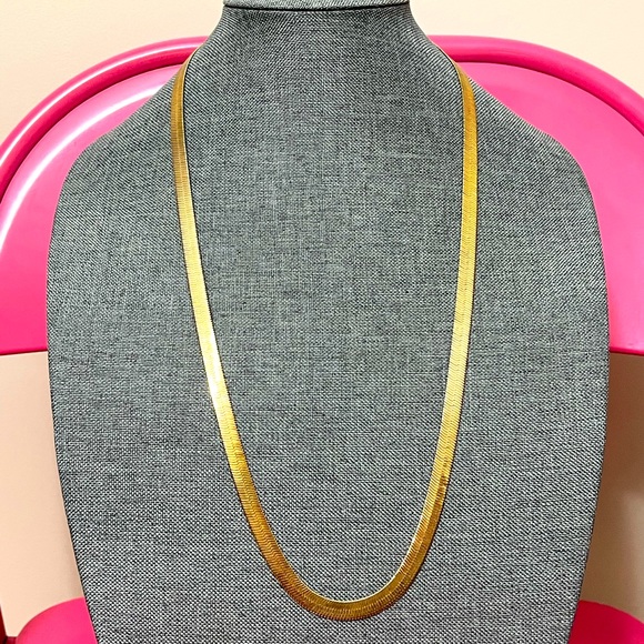 Jewelry - Vintage Y2K Gold Plated Flat Chain Extra Long